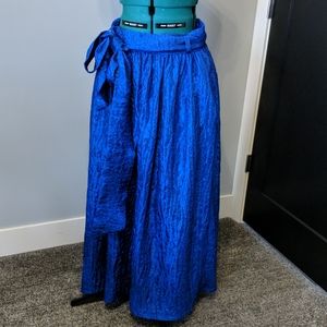 *ONE OF A KIND* Full length ROYAL BLUE taffeta skirt with pockets
